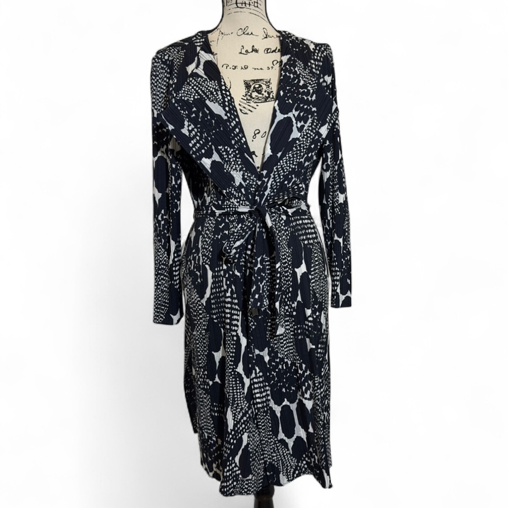 Chico's Black and White‎ Ruched Wrap Dress